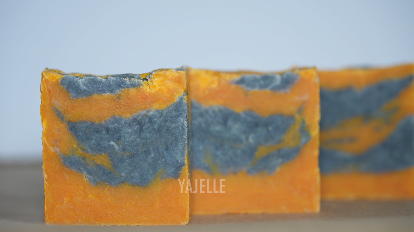 Orange Charcoal Handmade Soap, Unscented