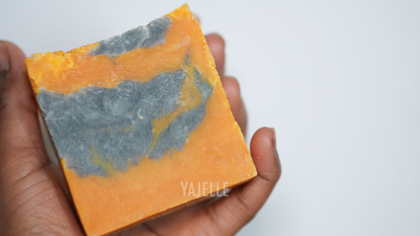 Orange Charcoal Handmade Soap, Unscented